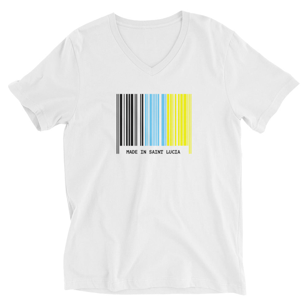 Made in St Lucia Unisex Barcode V Neck